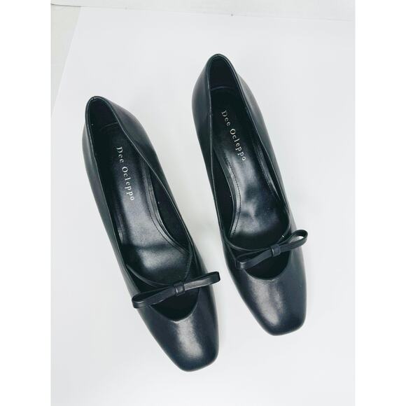 Dee Ocleppo Retro Black  Zion Bow-Embellished Leather Pump sz 8.5 - Picture 6 of 11